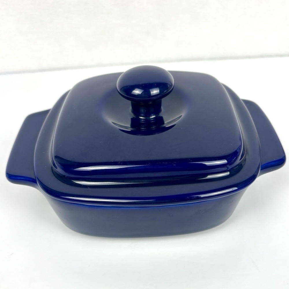Chantal Cobalt Blue 1/2 Qt Square Covered Casserole Dish with Lid .65 Liter